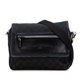 グッチ GGキャンバス 斜め掛け ショルダーバッグ 28562 ブラック キャンバス レザー レディース GUCCI 【中古】